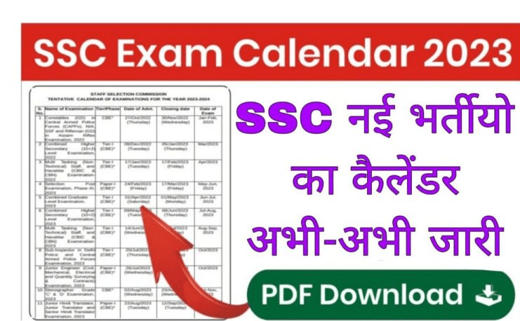 SSC New Exam Calendar 2023 