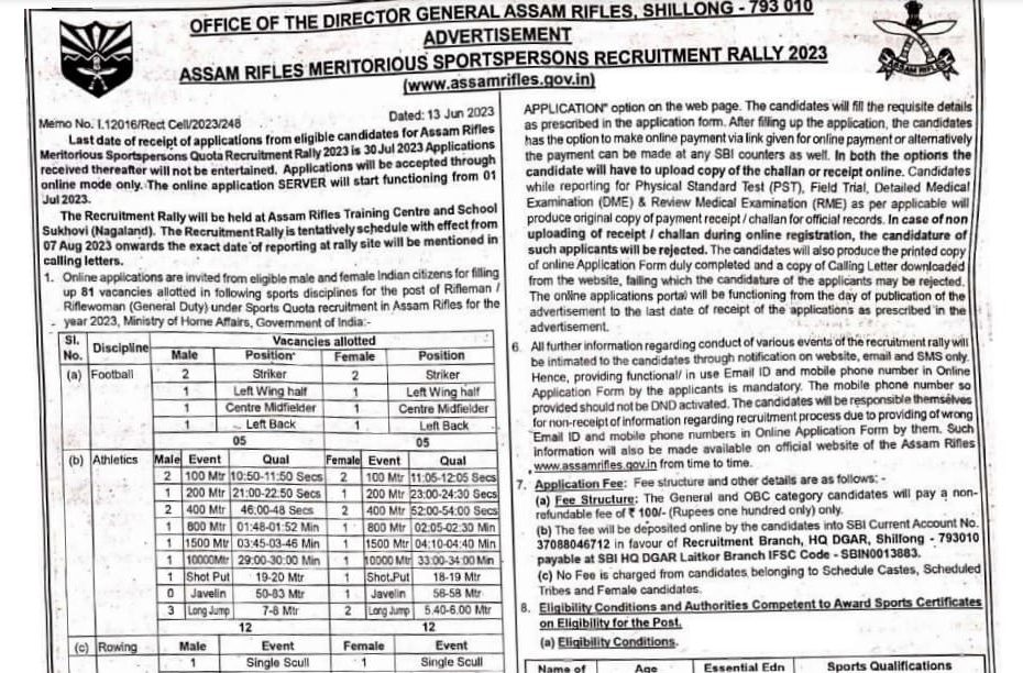 aasam rifles govjobindia.in