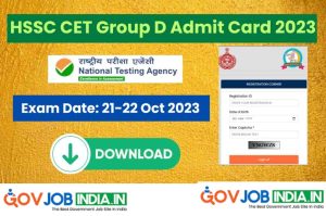 HSSC CET Group D Admit Card 2023