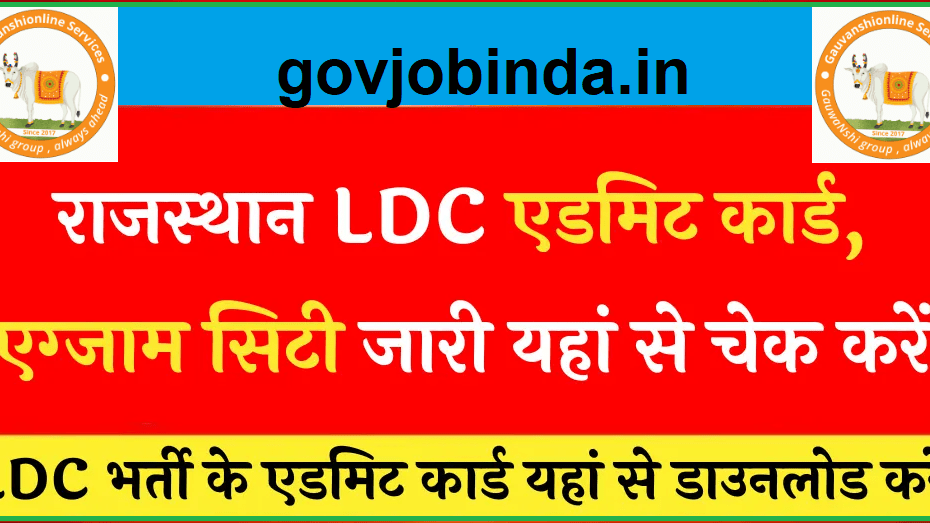 Rajasthan LDC Admit Card 2024