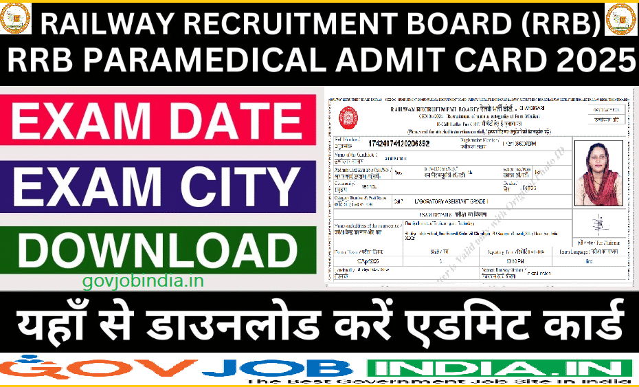 RRB Paramedical Admit Card 2025