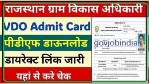 Rajasthan VDO Admit Card 2025 PDF Download