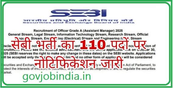 SEBI Officer Grade A Recruitment 2025