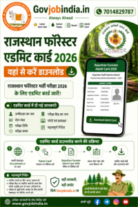 Rajasthan Forester Admit Card 2026